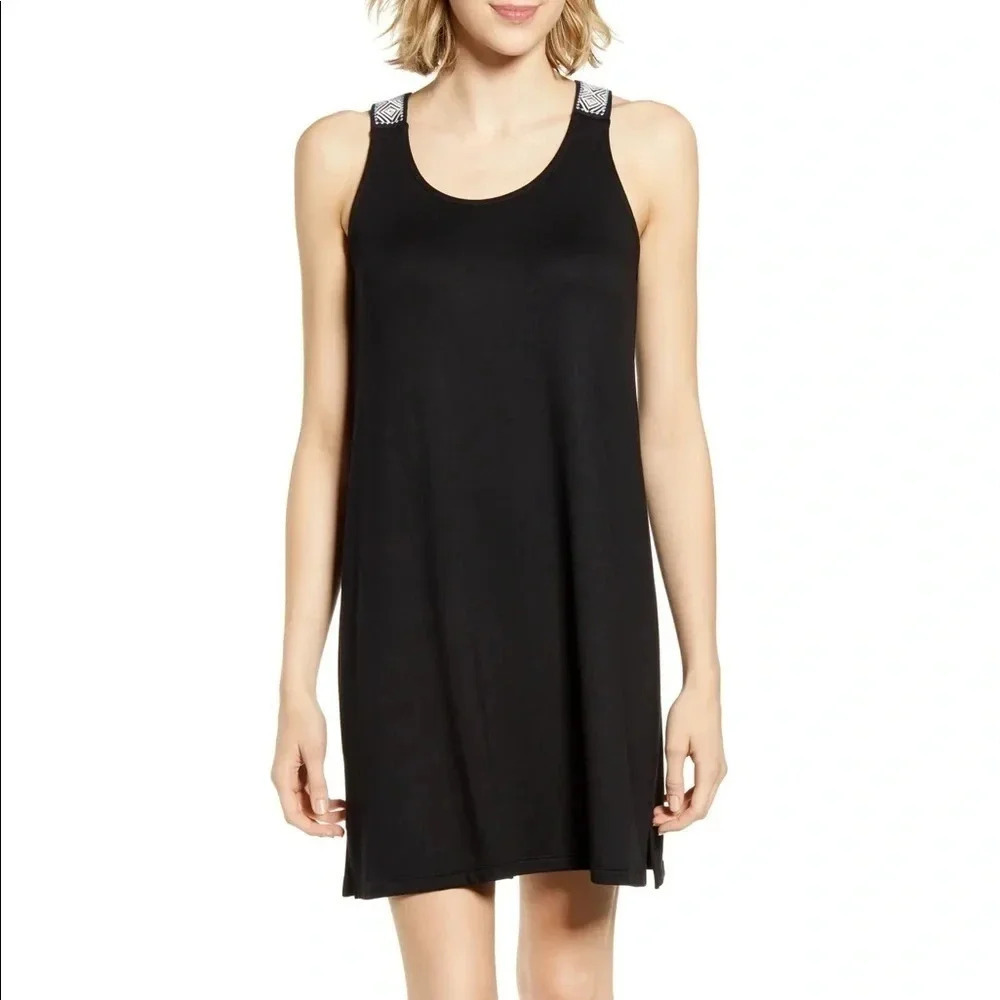Gibson Sicily Embroidered Racerback Dress LBD S